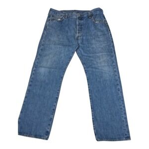 Levi's 501 Original Fit Men's‎ Jeans W36 L29 Light Wash Blue Denim Button Fly